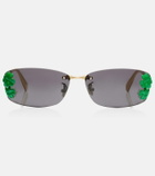 Dior Eyewear Dior Clover embellished rectangular sunglasses