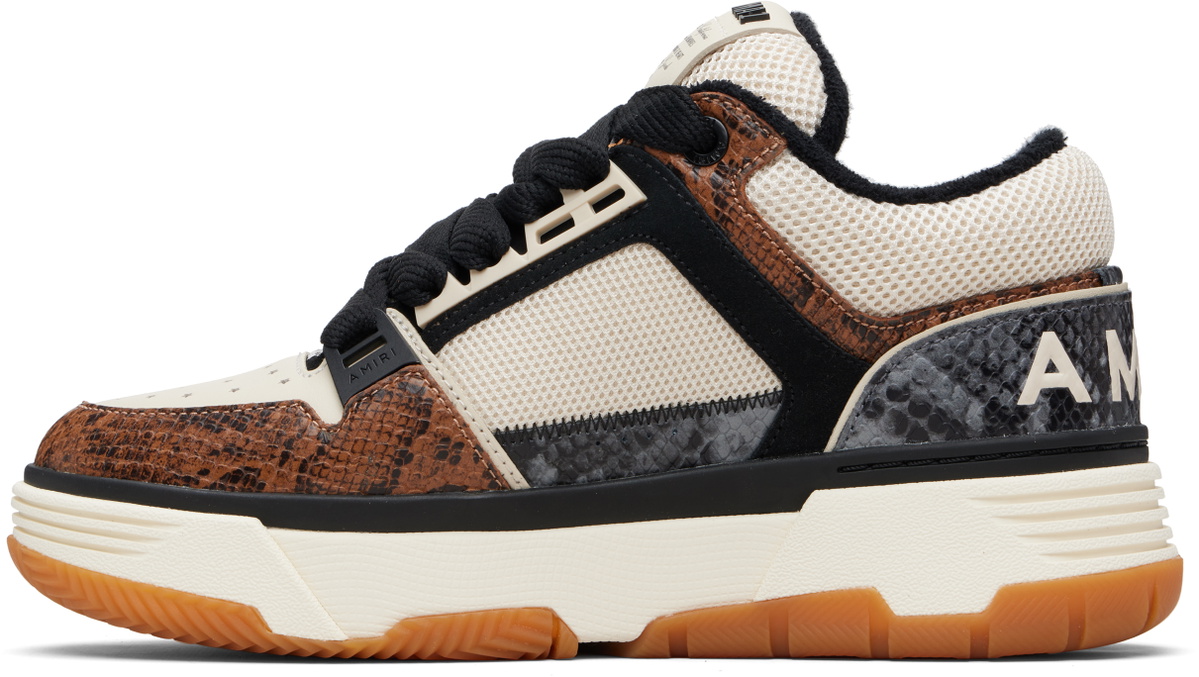 AMIRI Off-White & Brown Snake MA-1 Sneakers