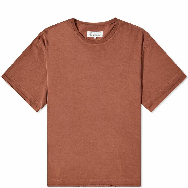 Photo: Maison Margiela Men's Unfinished Heavy Jersey T-Shirt in Faded Red