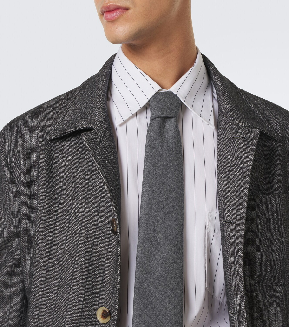 Brunello Cucinelli Pinstriped cotton poplin shirt