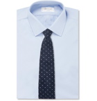 Canali - 8cm Polka-Dot Cotton and Linen-Blend Tie - Men - Navy