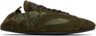 Proenza Schouler Khaki Nylon & Calfsuede Soft Track Sneakers