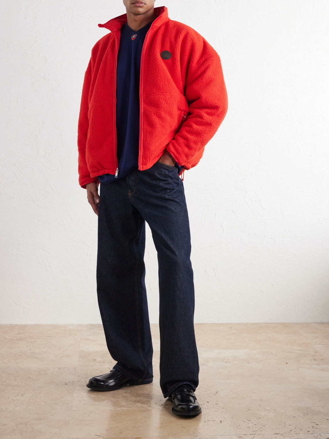Willy Chavarria - Logo-Appliquéd Fleece Jacket - Red