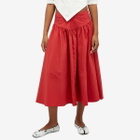 Peachy Den Women's Deba Midi Skirt in Tomato