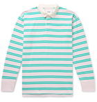 Drake's - Twill-Trimmed Striped Cotton-Jersey Polo Shirt - Pink