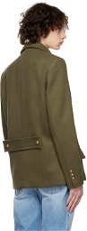 Balmain Khaki Double-Breasted Coat