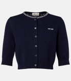 Miu Miu Logo cropped cotton cardigan