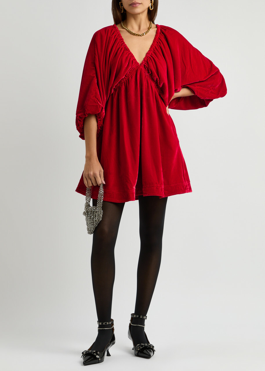 Free People Portia Velvet Mini Dress Red Free People Free People Portia Velvet Mini Dress Red Free People