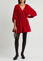 Free People Portia Velvet Mini Dress Red