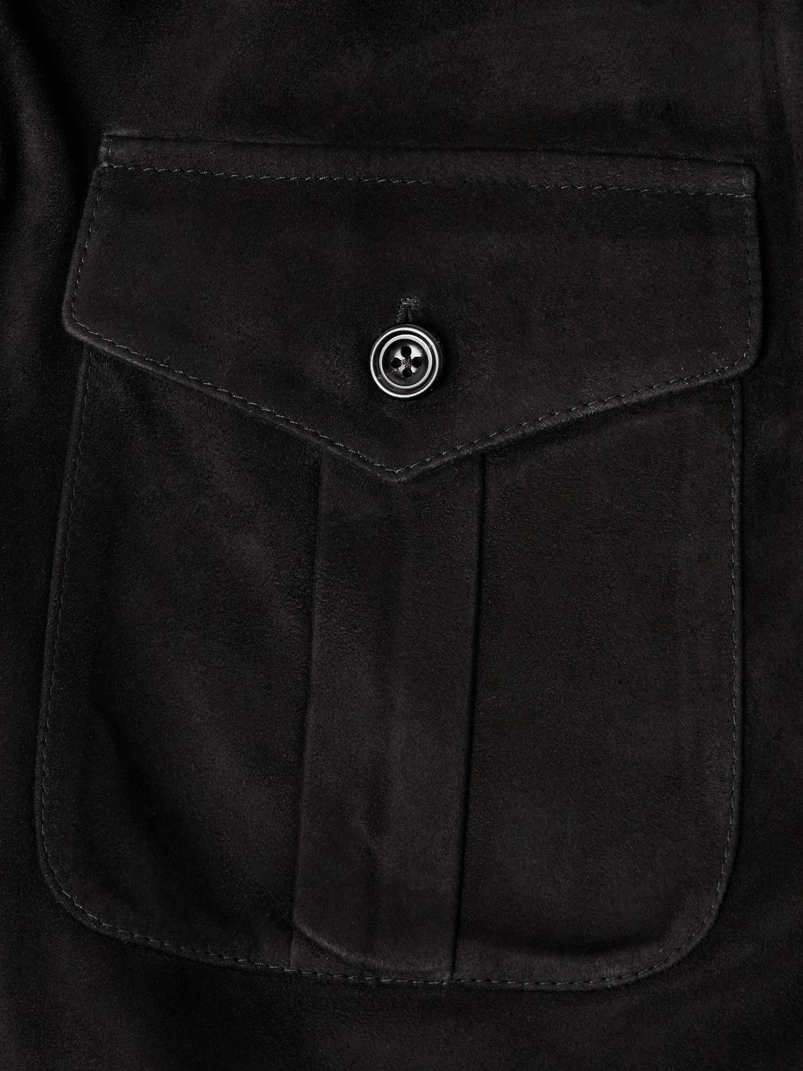 Ralph Lauren Purple label - Barron Suede Overshirt - Black
