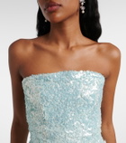 Là Fuori Floral sequined minidress