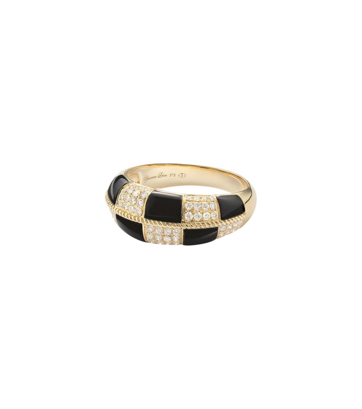 Photo: Yvonne Léon Alliance Damier 9kt gold ring with diamonds and onyx