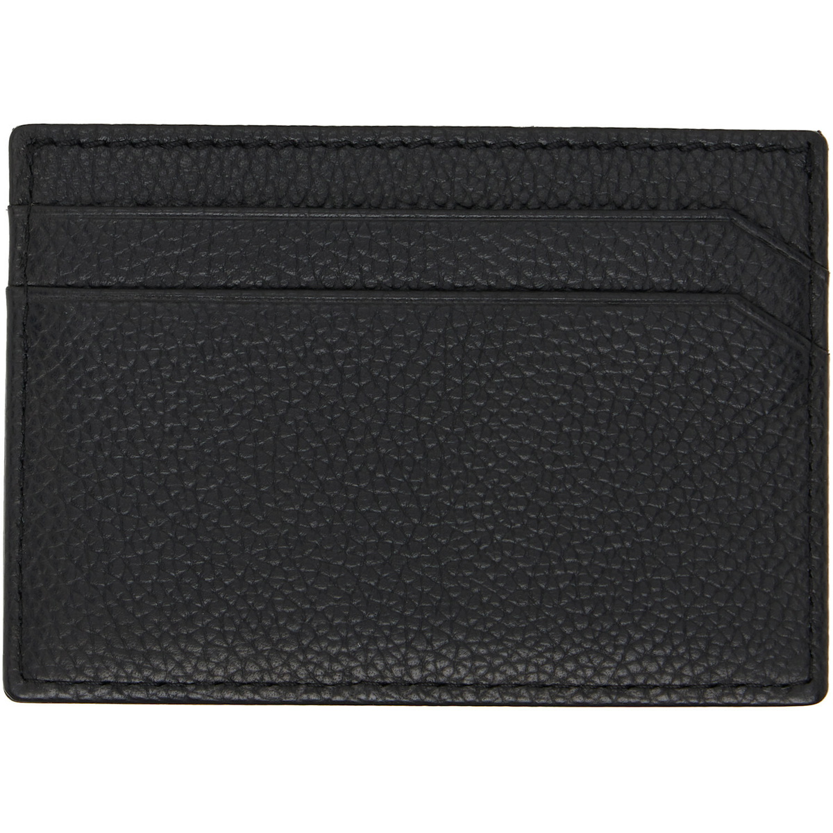 Hugo Black Logo Detail Graiend-Leather Card Holder