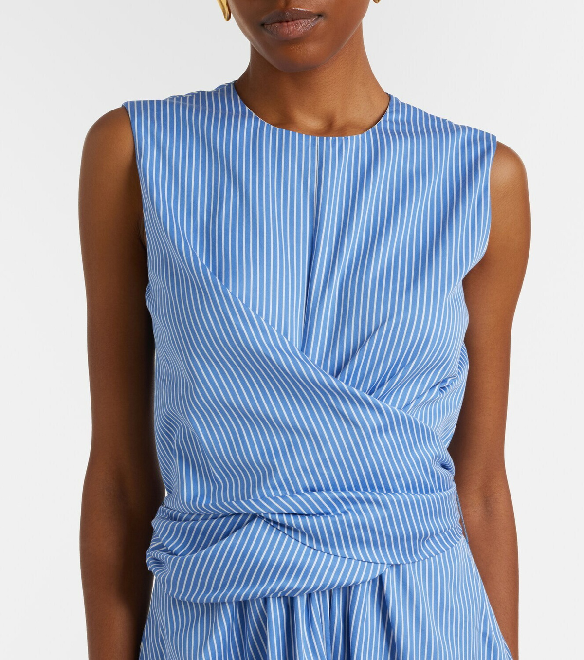 Altuzarra Penny draped striped cotton midi dress