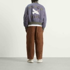 Story mfg. Men's Hand Applique Seed Bomber Jacket in Purple Peace