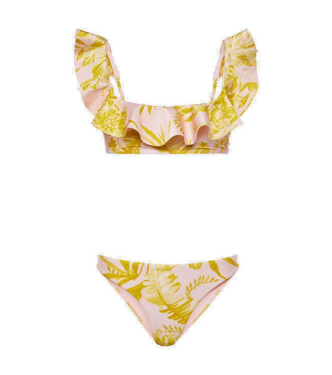 【Zimmermann】GOLDEN ベルト付き フローラル 水着 Golden belted floral swimsuit in multicoloured - Zimmermann