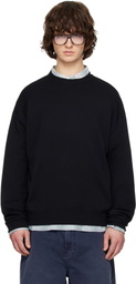 Solid Homme Black Sweat Round Neck Knit Sweater