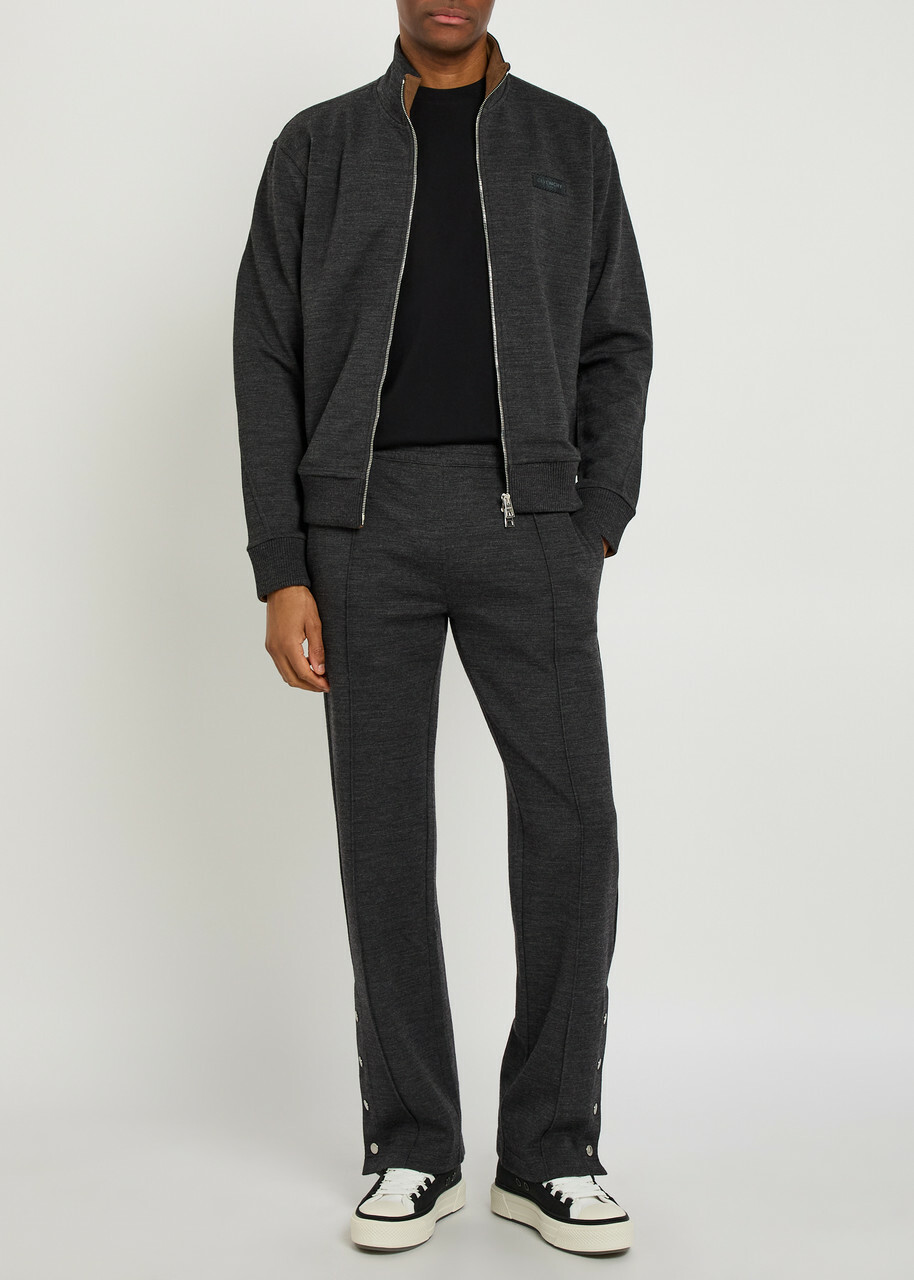 Givenchy Logo-appliquéd Wool-blend Track Sweatshirt Grey