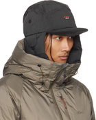 NANGA Black Takibi Ripstop Ear Flap Down Cap