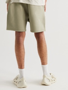 Fear of God Essentials - Wide-Leg Logo-Print Cotton-Blend Jersey Drawstring Shorts - Green