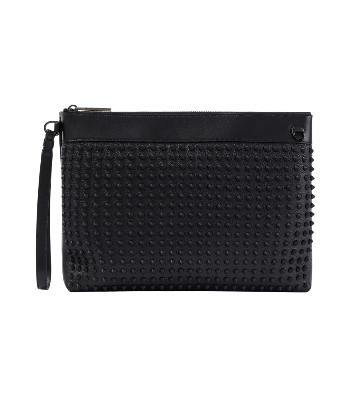Christian Louboutin - City Spiked Full-Grain Leather Pouch