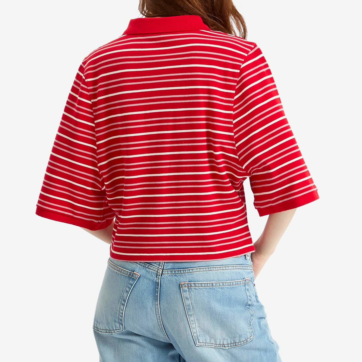 Martine Rose Women's Polo T-Shirt in Red/White Stripe