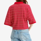 Martine Rose Women's Polo T-Shirt in Red/White Stripe