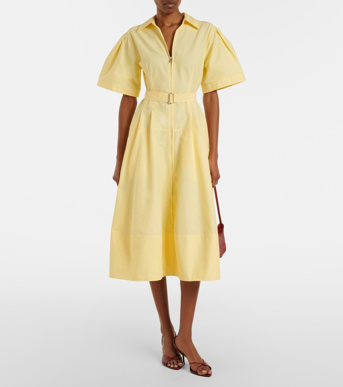 Simkhai Belted cotton-blend shirt dress