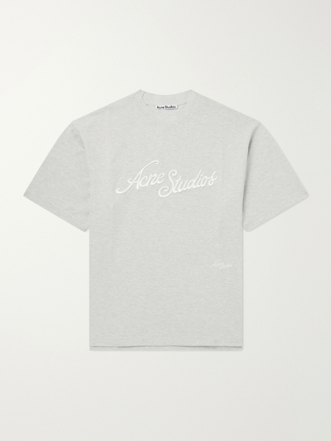 Acne Studios - Logo-Embroidered Cotton-Piqué T-Shirt - Gray
