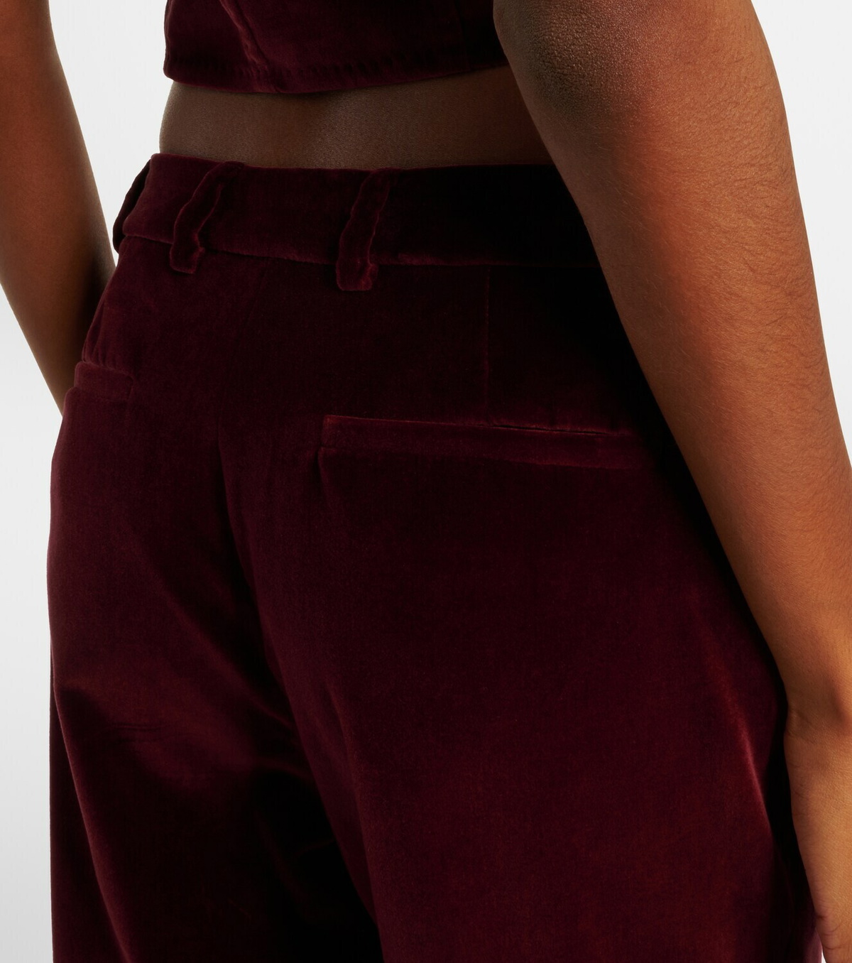 Etro Mid-rise cotton velvet flared pants