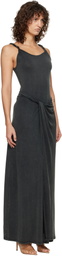 Diesel Gray Jersey Twisted Details Maxi Dress