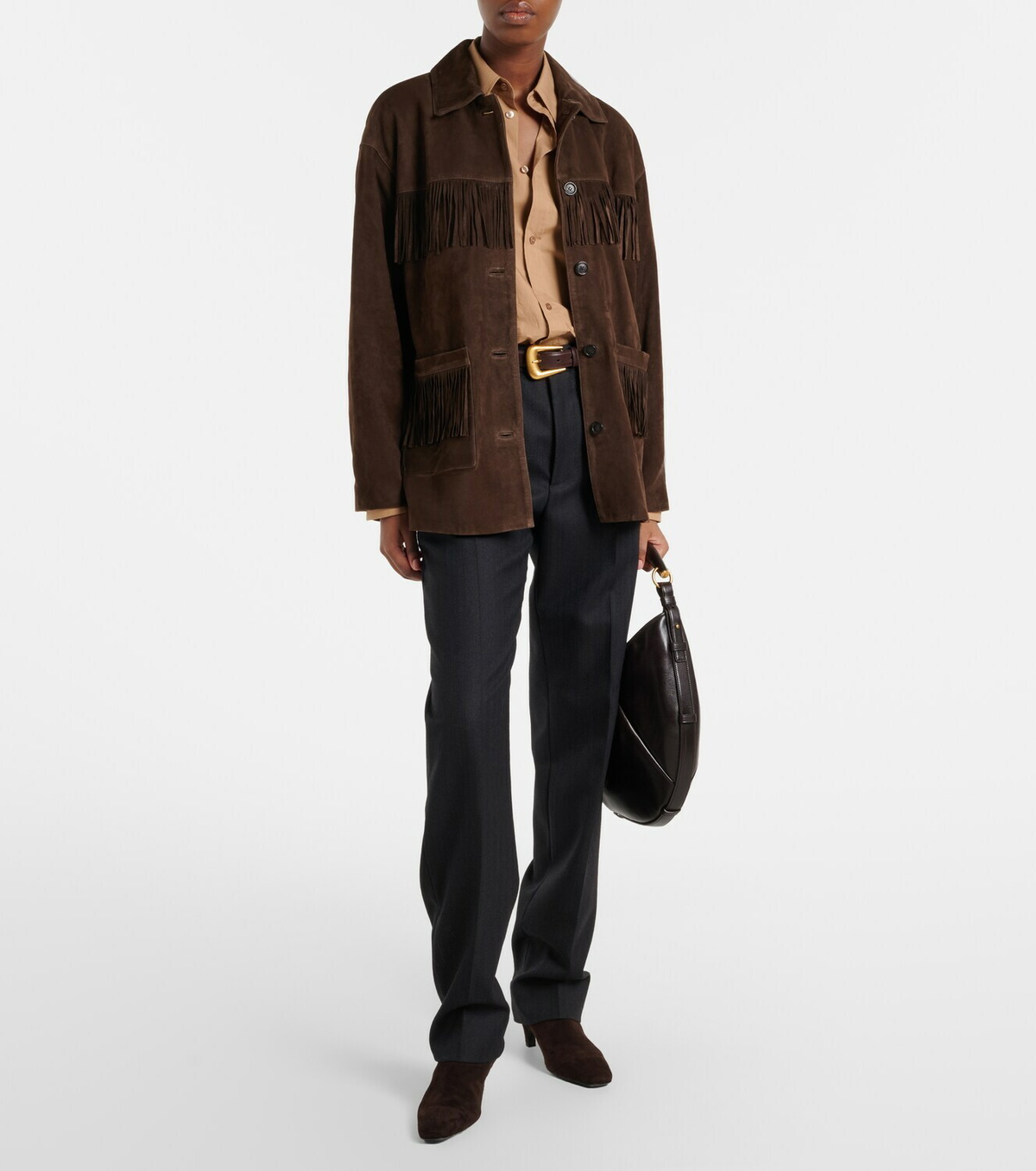 Nili Lotan Foudre fringed suede jacket