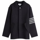 Thom Browne Men's Merino Short Car Coat in Navy