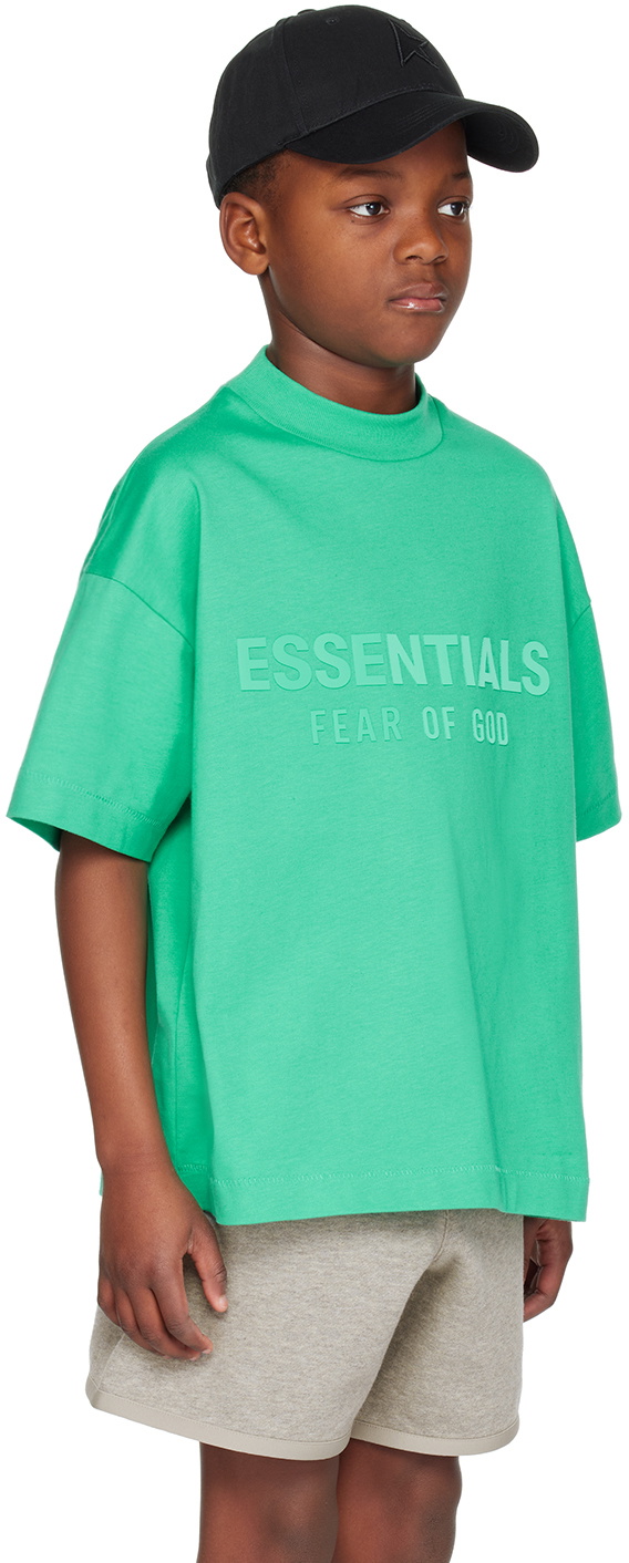 Fear of God ESSENTIALS Kids Green Crewneck T-Shirt Fear Of God Essentials