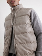 Slowear - Montedoro Quilted Wool-Blend Down Gilet - Neutrals