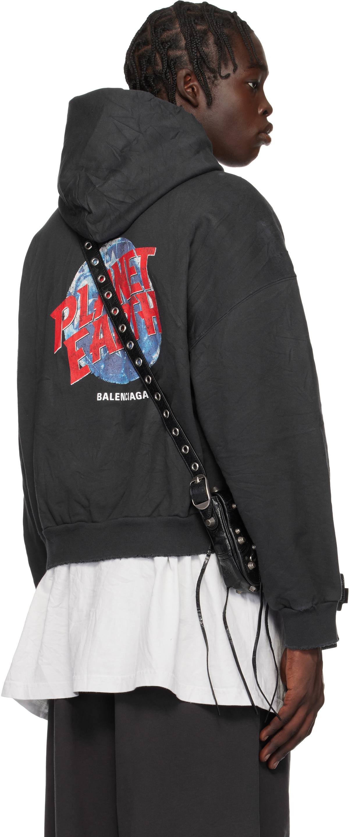 その他 BALENCIAGA THE  GLOBE Balenciaga Black 'Planet Earth' Zip-Up Hoodie Balenciaga
