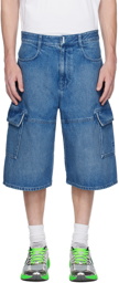 Givenchy Blue Paneled Denim Shorts
