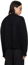 C2H4 Black Distressed Sweater
