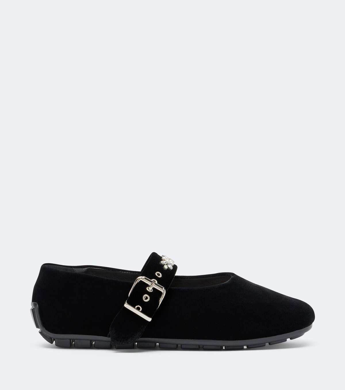 Simone Rocha Embellished velvet Mary Jane flats