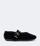 Simone Rocha Embellished velvet Mary Jane flats