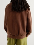 FRIENDS WITH ANIMALS - Logo-Embroidered Cotton-Jersey Sweatshirt - Brown