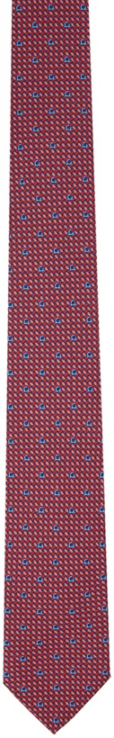 Photo: Ferragamo Red & Blue Gancini Print Tie