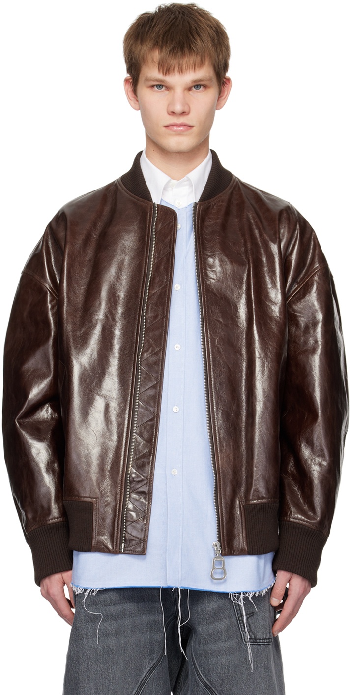 Photo: JW Anderson Brown Leather Bomber Jacket