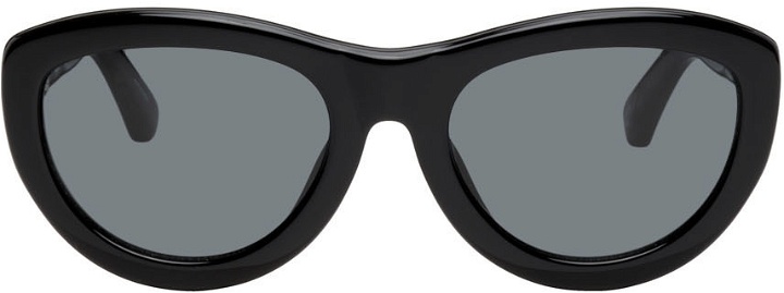 Photo: Dries Van Noten Black Linda Farrow Edition Round Sunglasses