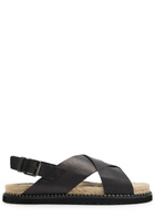 Castañer Tiago Leather Espadrille Sandals Black