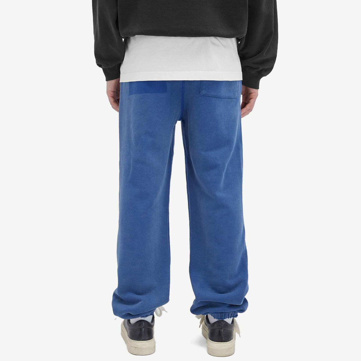 Cole Buxton Men's Distressed Sweat Pants in Washed Cobalt Blue
