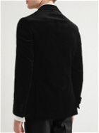 De Petrillo - Cotton-Velvet Tuxedo Jacket - Black