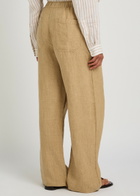 Polo Ralph Lauren Wide-leg Linen Trousers Brown