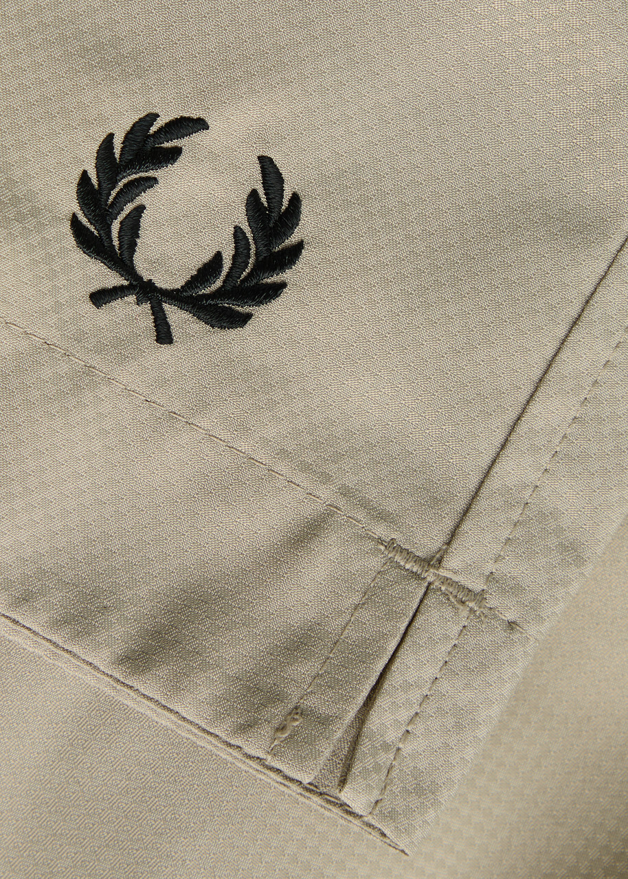 Fred Perry Logo-embroidered Shell Swim Shorts Grey