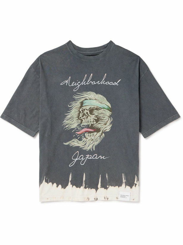 Photo: Neighborhood - Savage Printed Cotton-Jersey T-Shirt - Gray